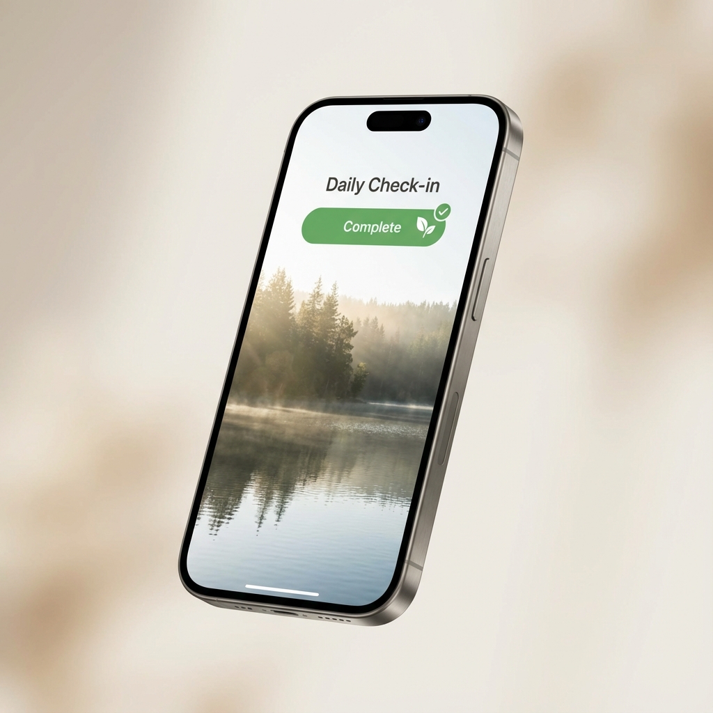 Ansel App on iPhone showing Daily Check-in
