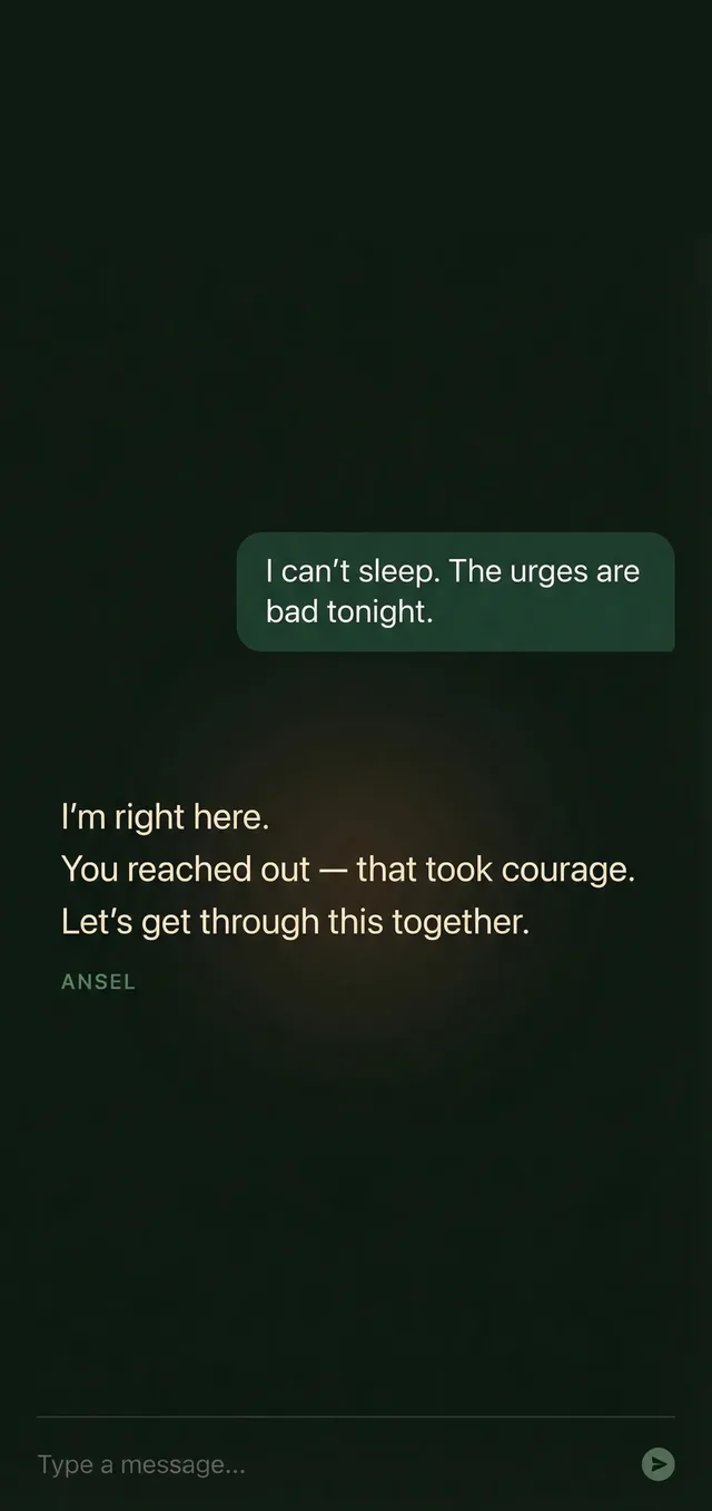A conversation in Ansel, where a reply answers with a verse and a short reflection.